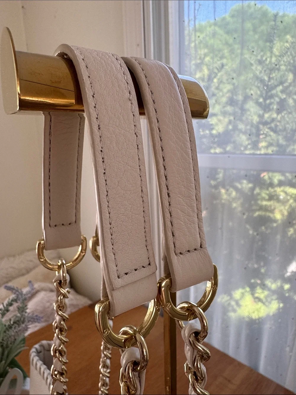Tory Burch White Leather Chain-Handle Tote with